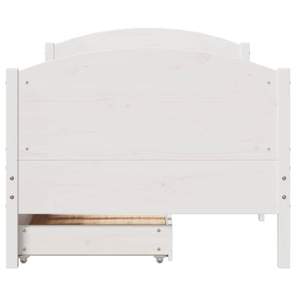vidaXL Bed Frame without Mattress White 100x200 cm Solid Wood Pine