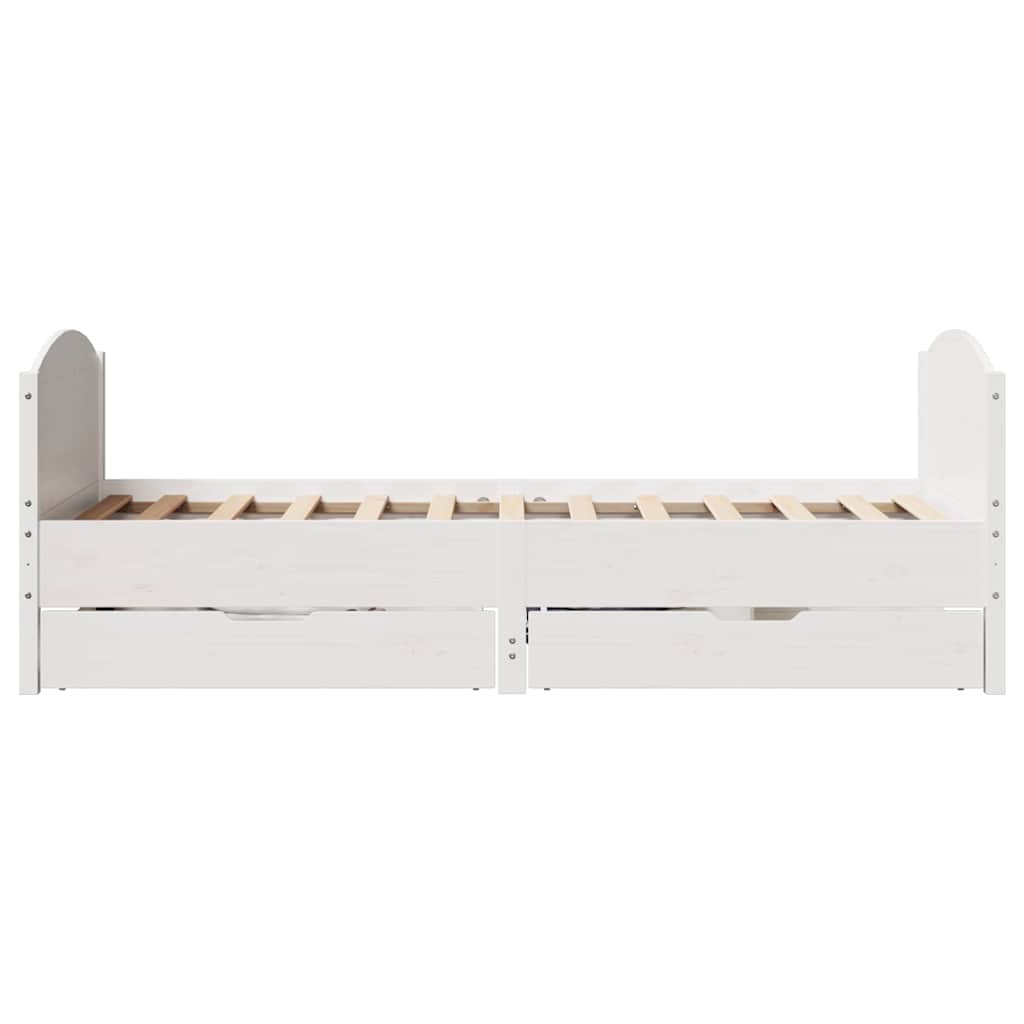 vidaXL Bed Frame without Mattress White 100x200 cm Solid Wood Pine