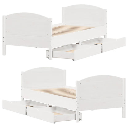 vidaXL Bed Frame without Mattress White 100x200 cm Solid Wood Pine