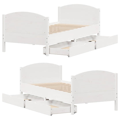 vidaXL Bed Frame without Mattress White 90x200 cm Solid Wood Pine
