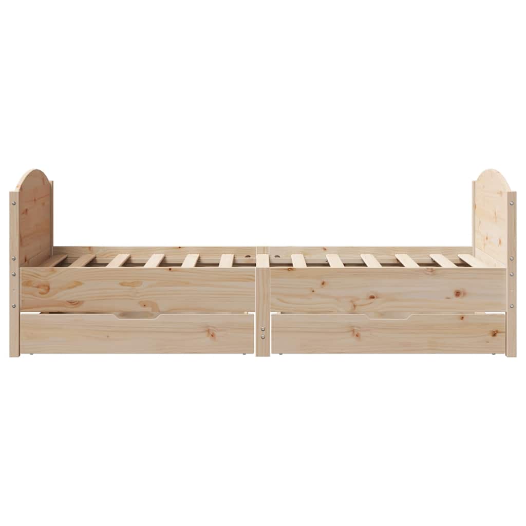 vidaXL Bed Frame without Mattress 75x190 cm Small Single Solid Wood Pine