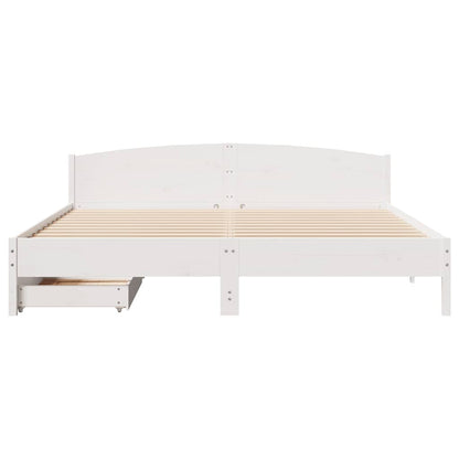 vidaXL Bed Frame without Mattress White 200x200 cm Solid Wood Pine