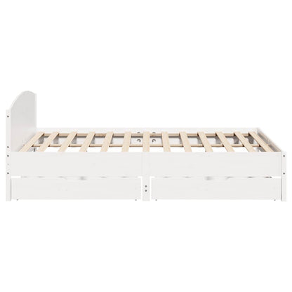 vidaXL Bed Frame without Mattress White 200x200 cm Solid Wood Pine