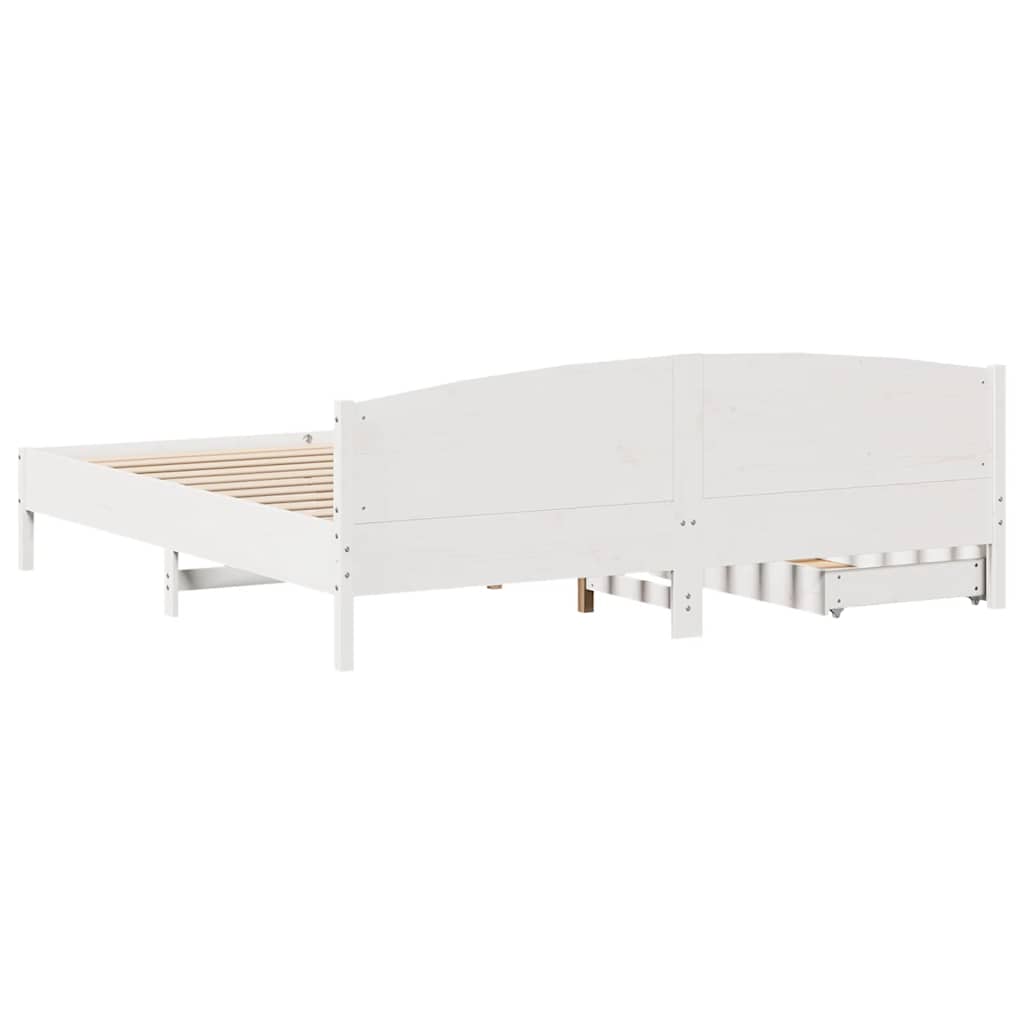 vidaXL Bed Frame without Mattress White 200x200 cm Solid Wood Pine