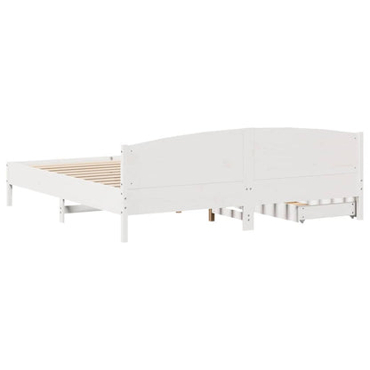 vidaXL Bed Frame without Mattress White 200x200 cm Solid Wood Pine