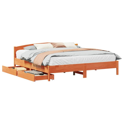 vidaXL Bed Frame without Mattress Wax Brown 200x200 cm Solid Wood Pine