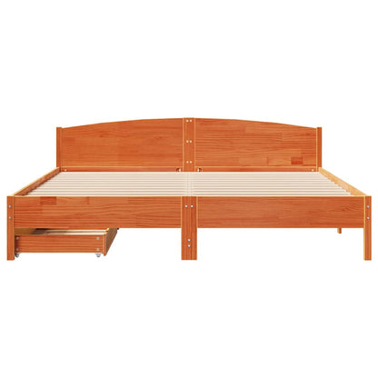 vidaXL Bed Frame without Mattress Wax Brown 200x200 cm Solid Wood Pine