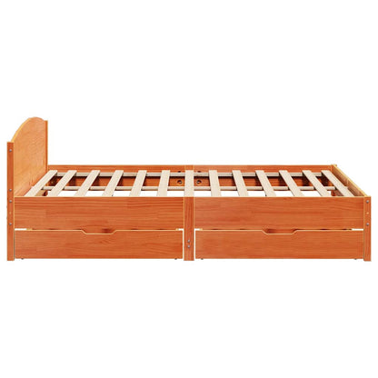 vidaXL Bed Frame without Mattress Wax Brown 200x200 cm Solid Wood Pine