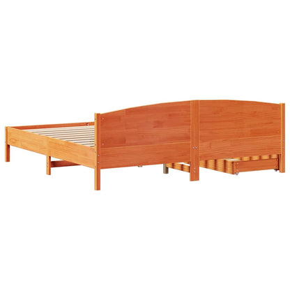 vidaXL Bed Frame without Mattress Wax Brown 200x200 cm Solid Wood Pine