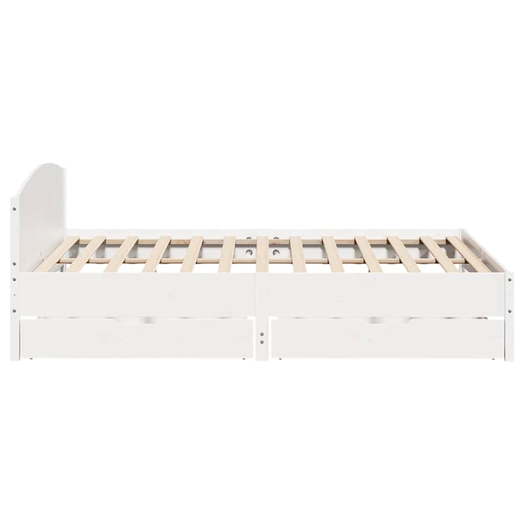 vidaXL Bed Frame without Mattress White 180x200 cm Super King Solid Wood Pine