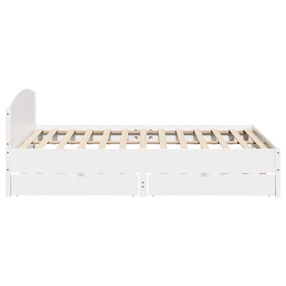 vidaXL Bed Frame without Mattress White 180x200 cm Super King Solid Wood Pine