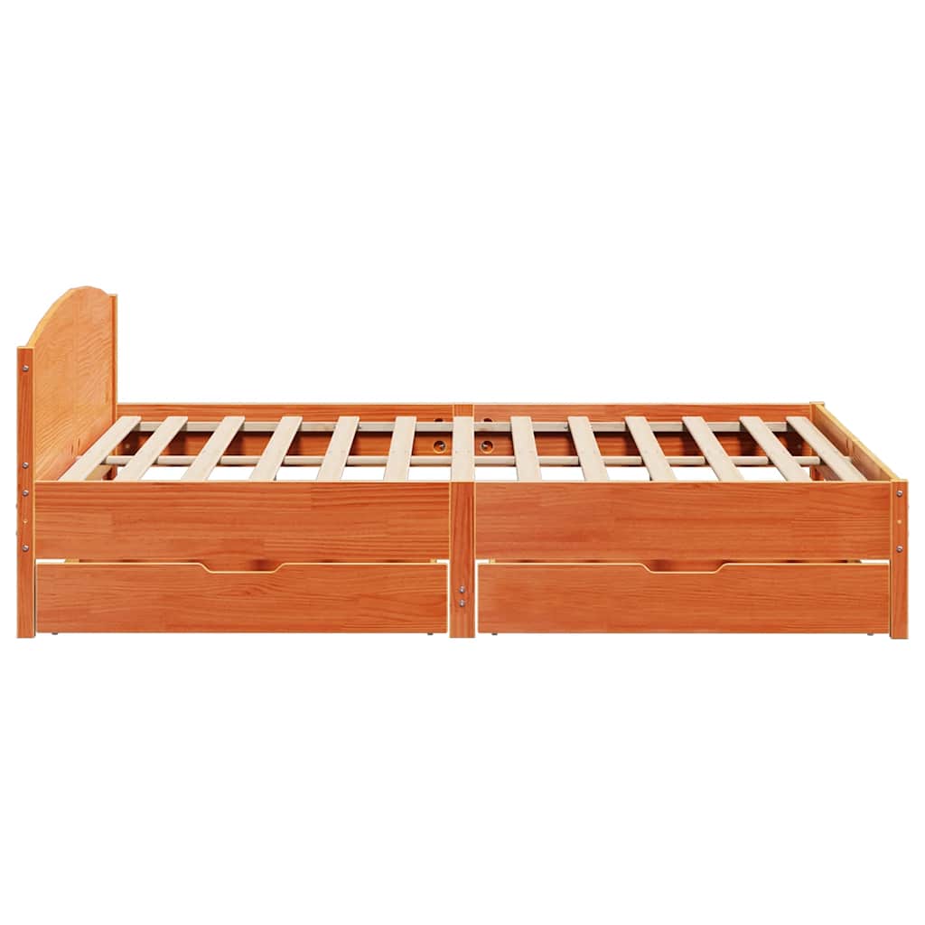 vidaXL Bed Frame without Mattress Wax Brown 180x200 cm Super King Solid Wood Pine