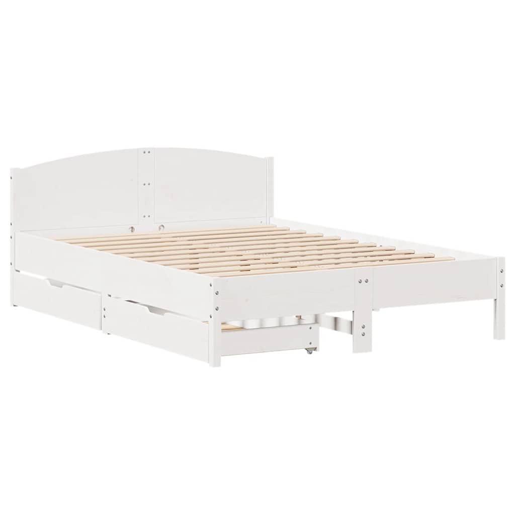 vidaXL Bed Frame without Mattress White 160x200 cm Solid Wood Pine