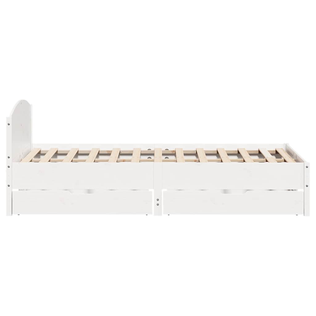 vidaXL Bed Frame without Mattress White 150x200 cm King Size Solid Wood Pine