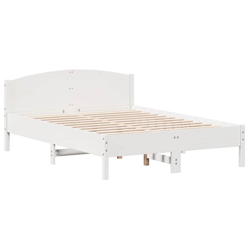 vidaXL Bed Frame without Mattress White 140x200 cm Solid Wood Pine