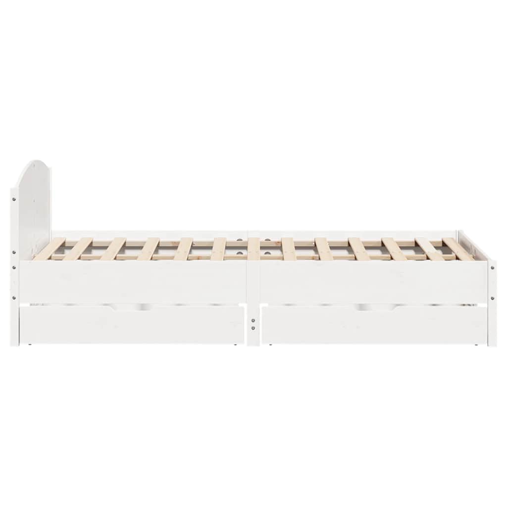 vidaXL Bed Frame without Mattress White 140x200 cm Solid Wood Pine