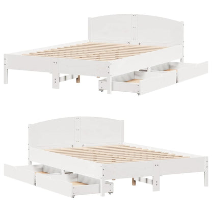 vidaXL Bed Frame without Mattress White 140x200 cm Solid Wood Pine