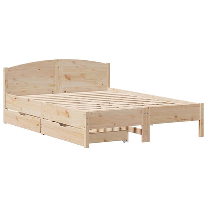 vidaXL Bed Frame without Mattress 135x190 cm Double Solid Wood Pine