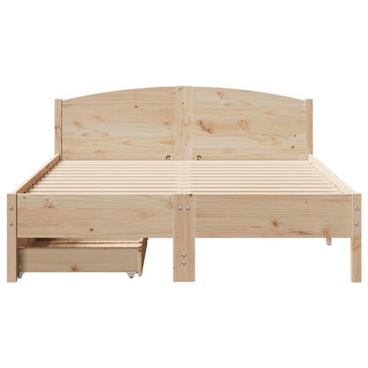 vidaXL Bed Frame without Mattress 135x190 cm Double Solid Wood Pine