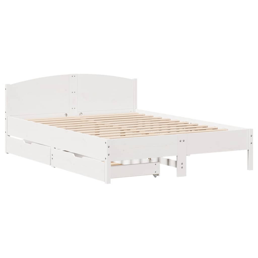 vidaXL Bed Frame without Mattress White 120x190 cm Small Double Solid Wood Pine