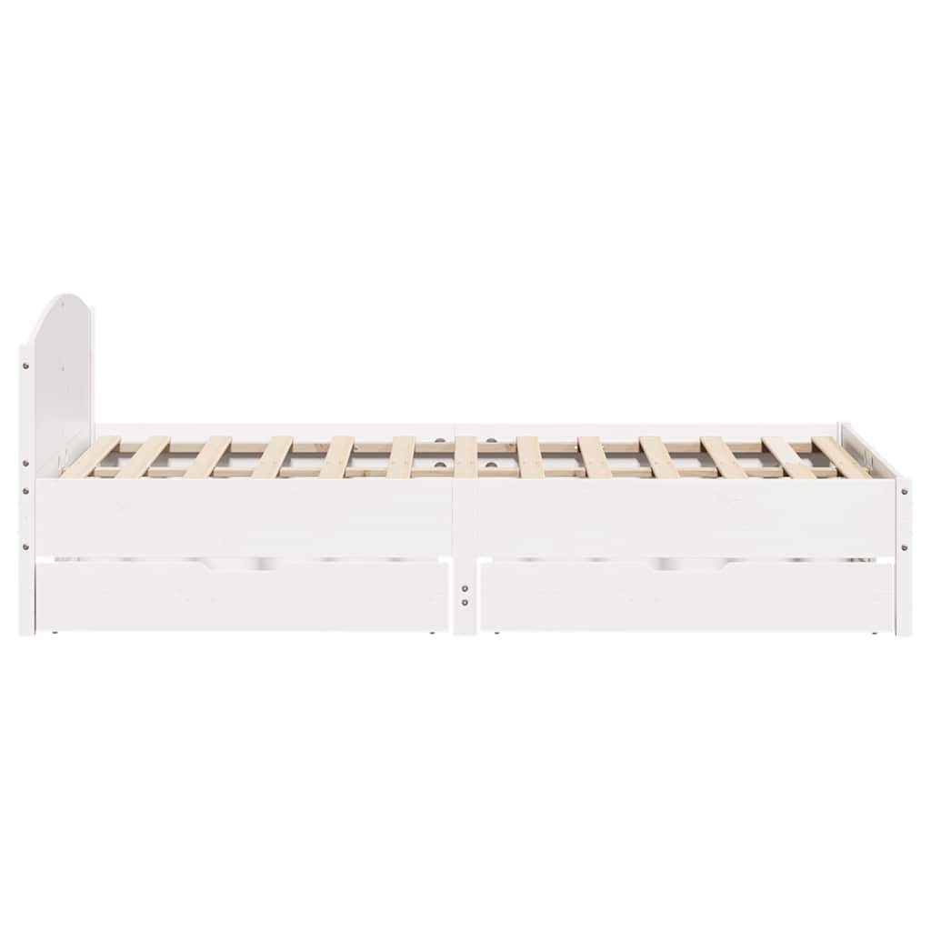 vidaXL Bed Frame without Mattress White 120x190 cm Small Double Solid Wood Pine