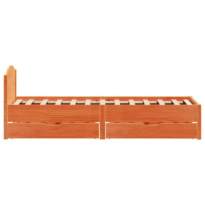 vidaXL Bed Frame without Mattress Wax Brown 90x190 cm Single Solid Wood Pine