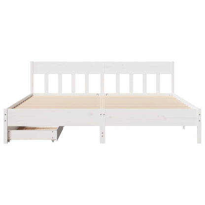 vidaXL Bed Frame without Mattress White 200x200 cm Solid Wood Pine