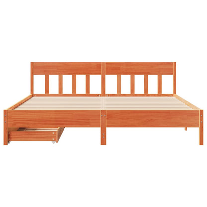 vidaXL Bed Frame without Mattress Wax Brown 200x200 cm Solid Wood Pine