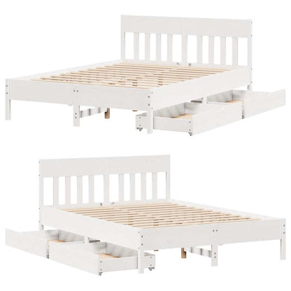 vidaXL Bed Frame without Mattress White 160x200 cm Solid Wood Pine