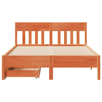 vidaXL Bed Frame without Mattress Wax Brown 160x200 cm Solid Wood Pine