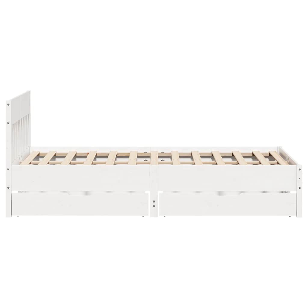 vidaXL Bed Frame without Mattress White 140x200 cm Solid Wood Pine
