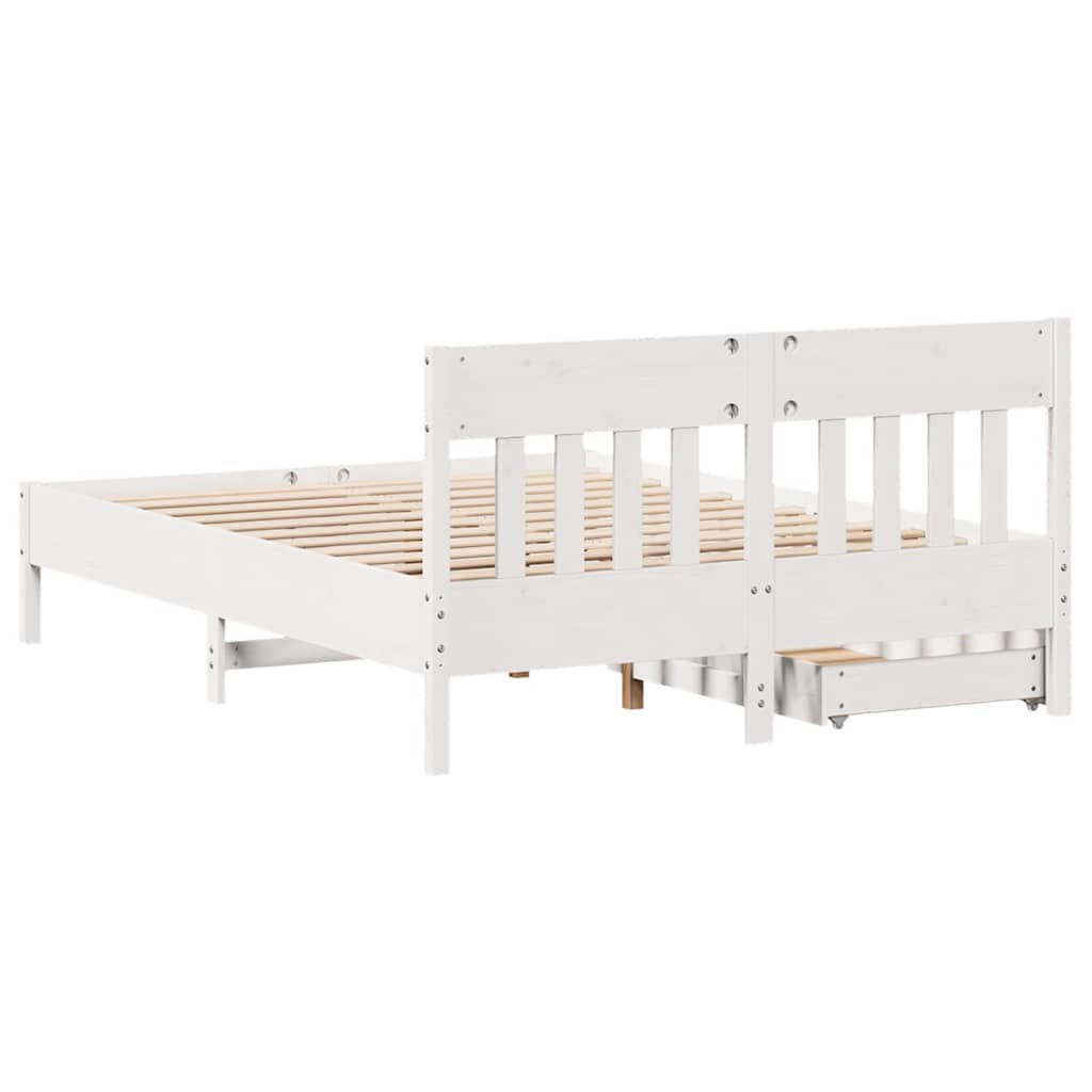 vidaXL Bed Frame without Mattress White 140x200 cm Solid Wood Pine