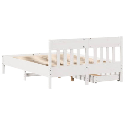 vidaXL Bed Frame without Mattress White 140x200 cm Solid Wood Pine