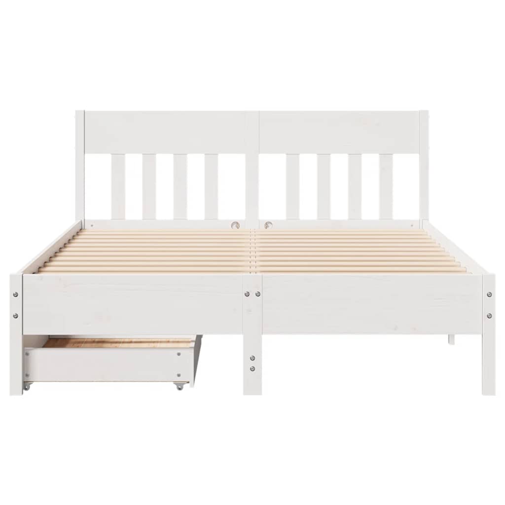 vidaXL Bed Frame without Mattress White 120x200 cm Solid Wood Pine