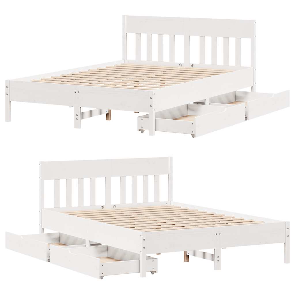 vidaXL Bed Frame without Mattress White 120x200 cm Solid Wood Pine