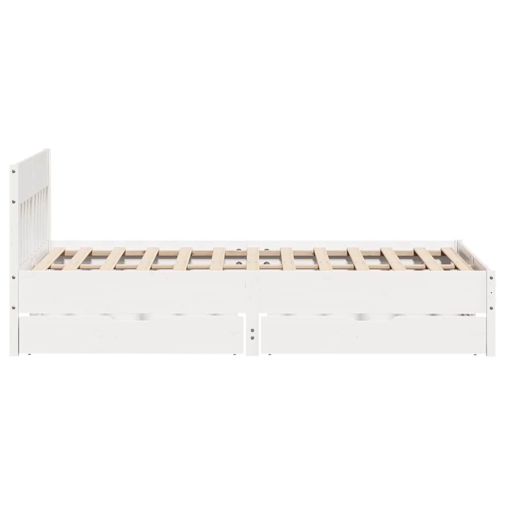 vidaXL Bed Frame without Mattress White 140x190 cm Solid Wood Pine