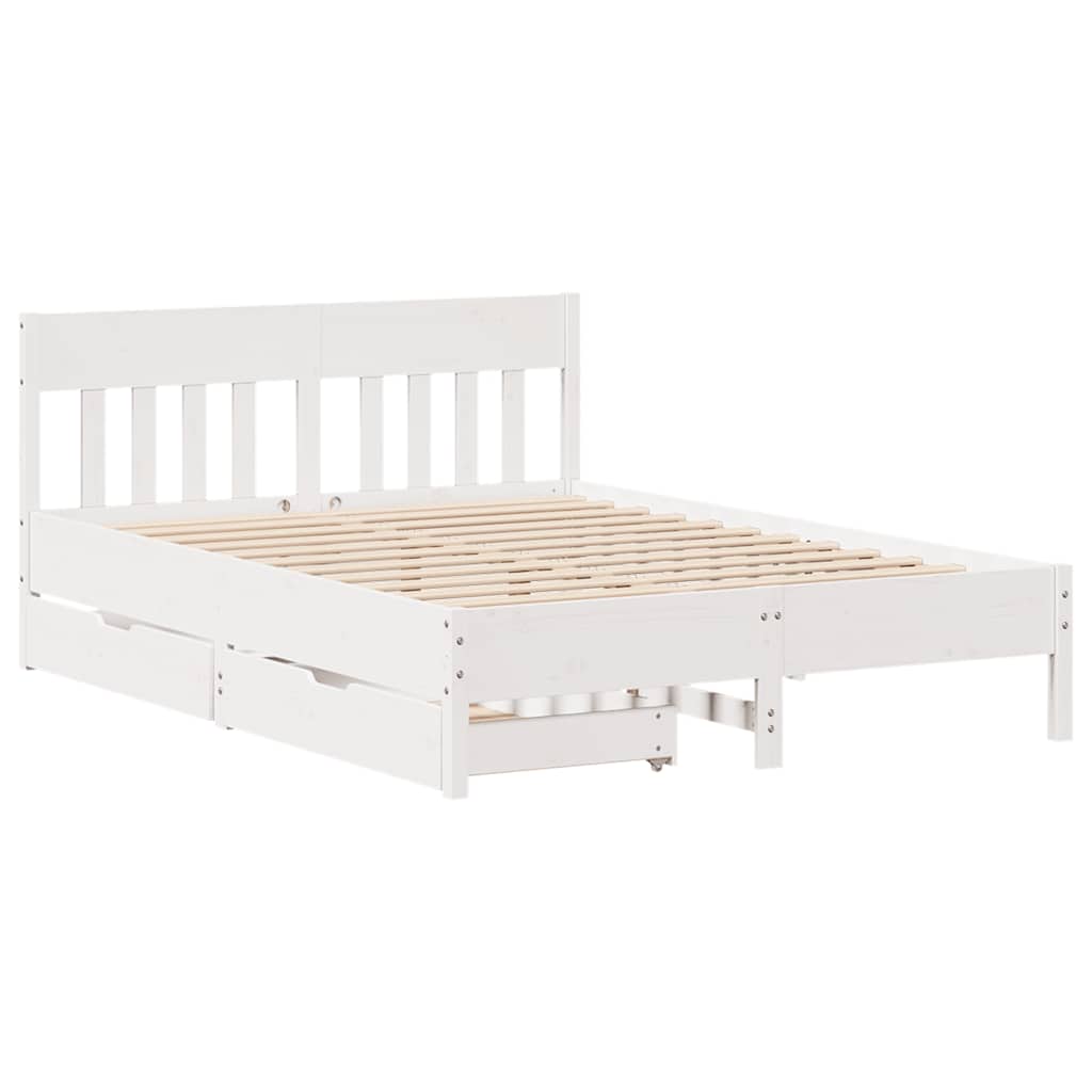 vidaXL Bed Frame without Mattress White 120x190 cm Small Double Solid Wood Pine