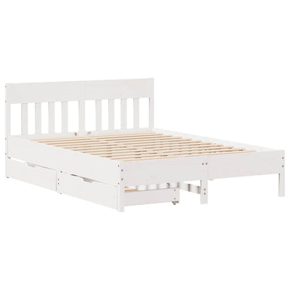 vidaXL Bed Frame without Mattress White 120x190 cm Small Double Solid Wood Pine