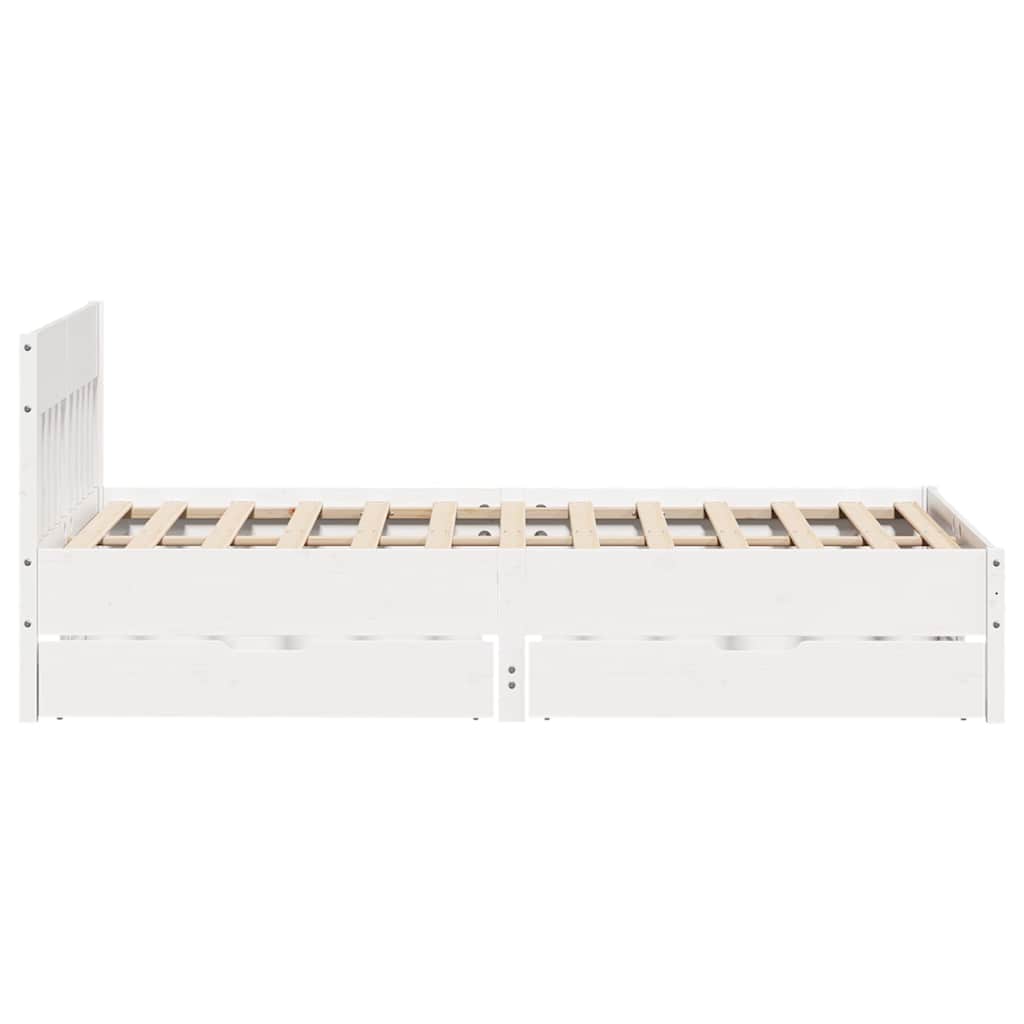 vidaXL Bed Frame without Mattress White 120x190 cm Small Double Solid Wood Pine