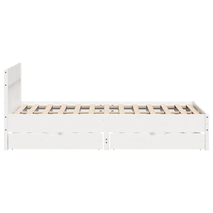 vidaXL Bed Frame without Mattress White 120x190 cm Small Double Solid Wood Pine