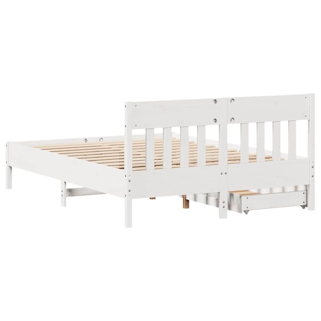 vidaXL Bed Frame without Mattress White 120x190 cm Small Double Solid Wood Pine