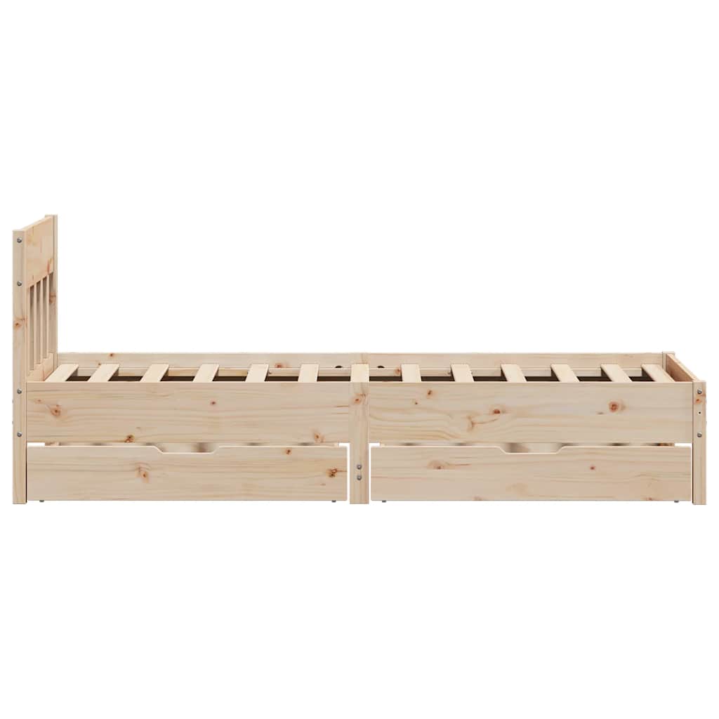vidaXL Bed Frame without Mattress 75x190 cm Small Single Solid Wood Pine