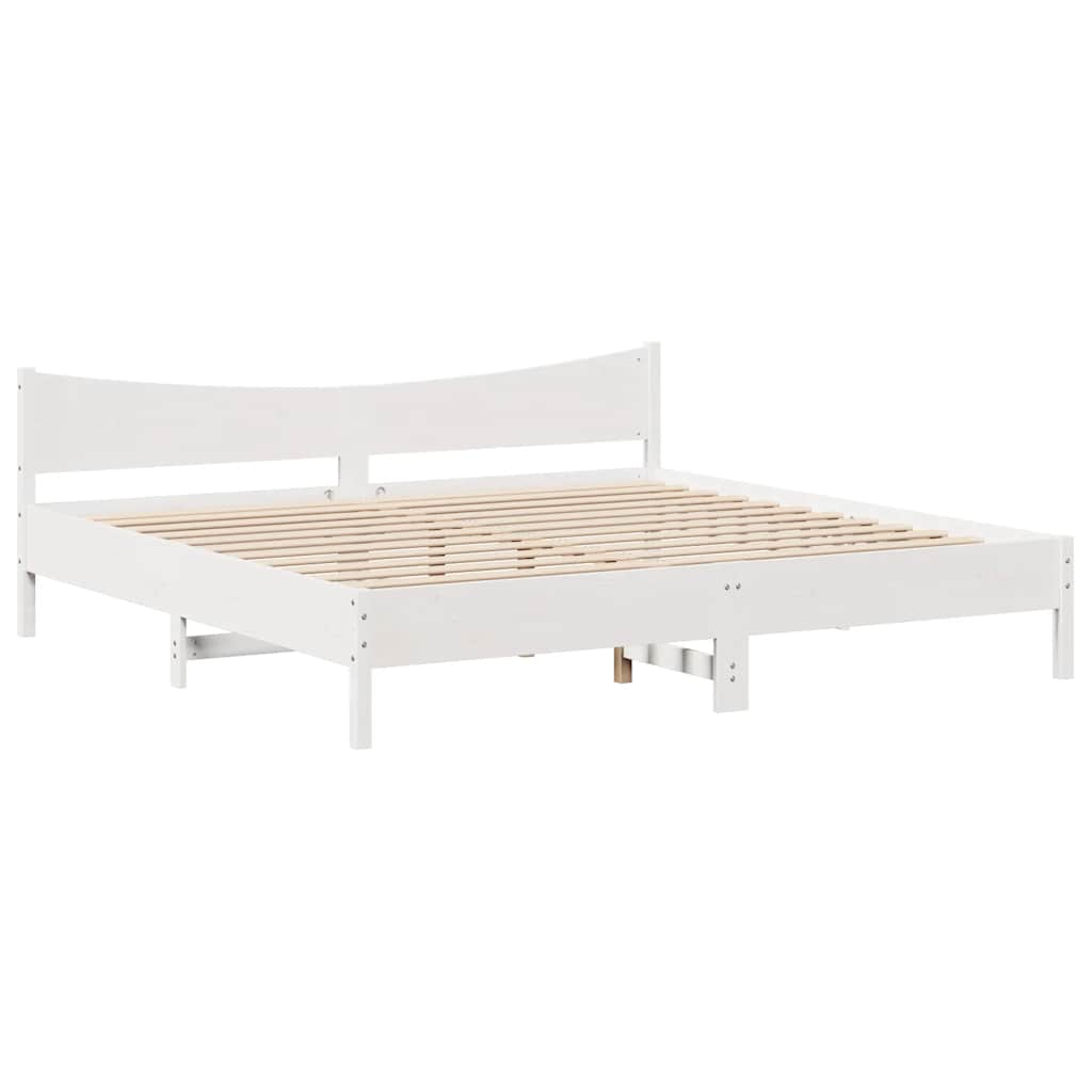 vidaXL Bed Frame with Drawers White 180x200 cm Super King Solid Wood Pine