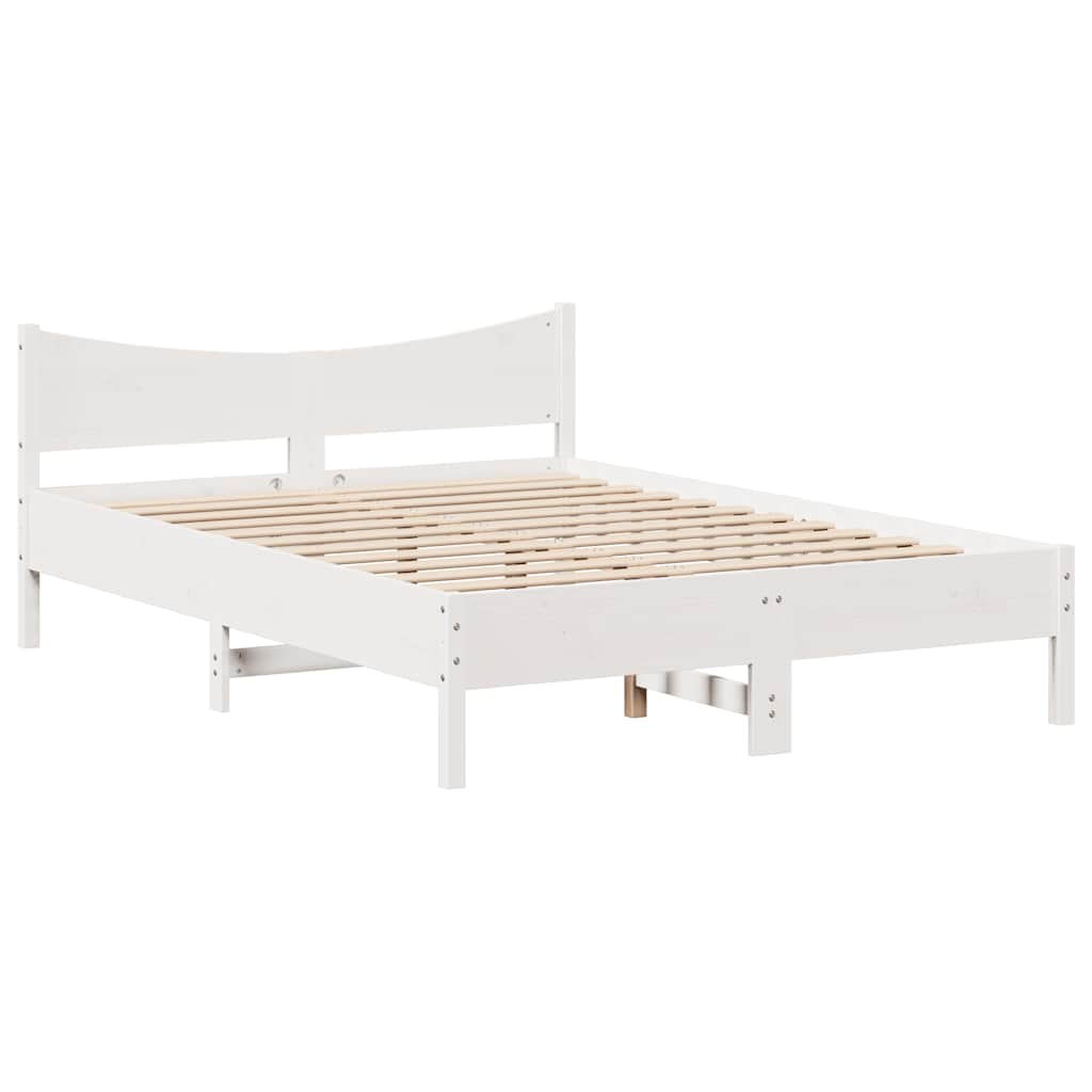 vidaXL Bed Frame with Drawers White 135x190 cm Double Solid Wood Pine
