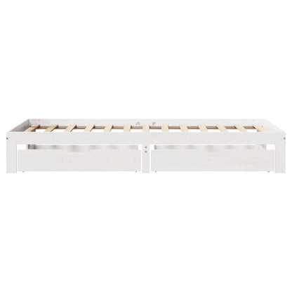 vidaXL Bed Frame with Drawers without Mattress White 75x190 cm Small Single