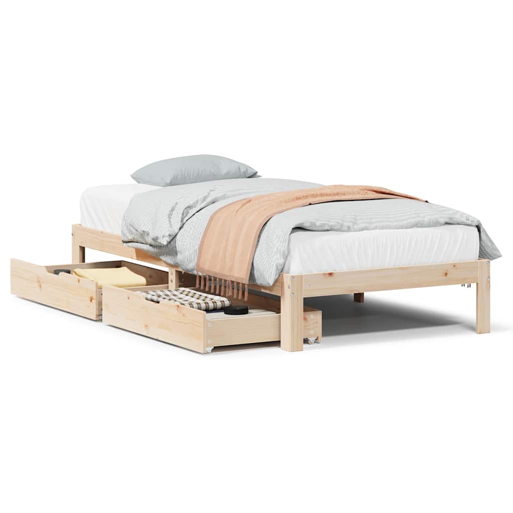 vidaXL Bed Frame with Drawers without Mattress 90x190 cm Single