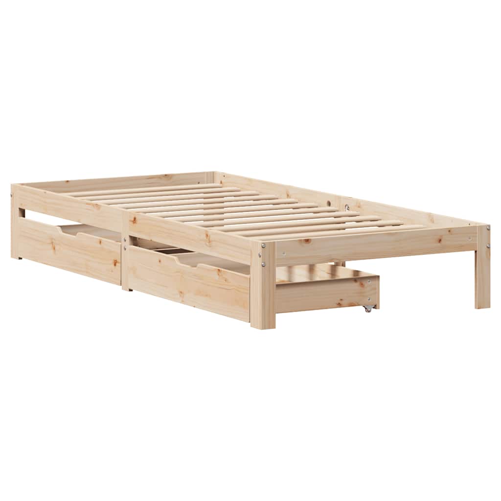 vidaXL Bed Frame with Drawers without Mattress 90x190 cm Single