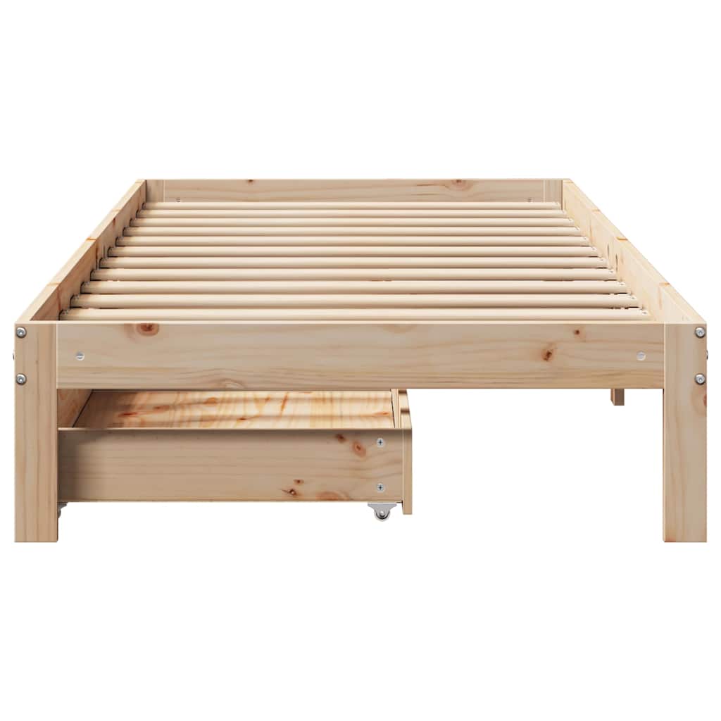 vidaXL Bed Frame with Drawers without Mattress 90x190 cm Single