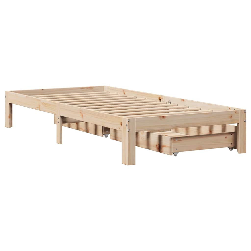 vidaXL Bed Frame with Drawers without Mattress 90x190 cm Single