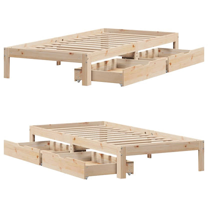 vidaXL Bed Frame with Drawers without Mattress 90x190 cm Single